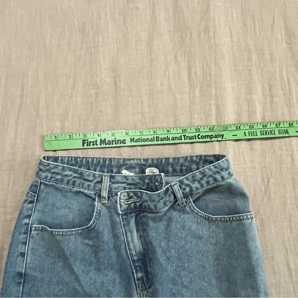 Happily Grey Blue Denim Maxi Skirt with high slit Size 5 trendy basics school - Picture 7 of 8